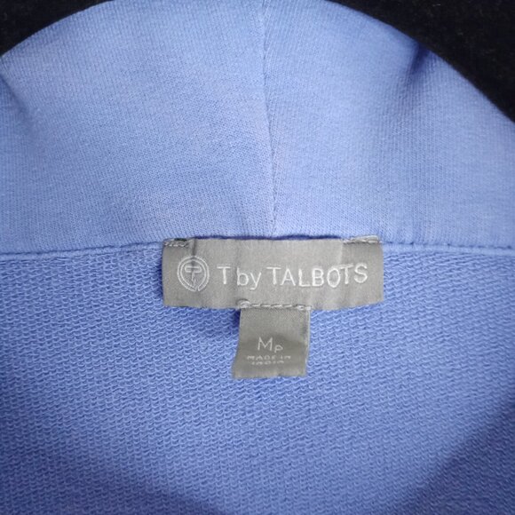 *SOLD* T By Talbots Womens Pullover Sweater M Petite Cotton Blue Long Sleeve - Picture 4 of 7